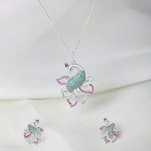 Sterling Silver Peacock Jewelry Set