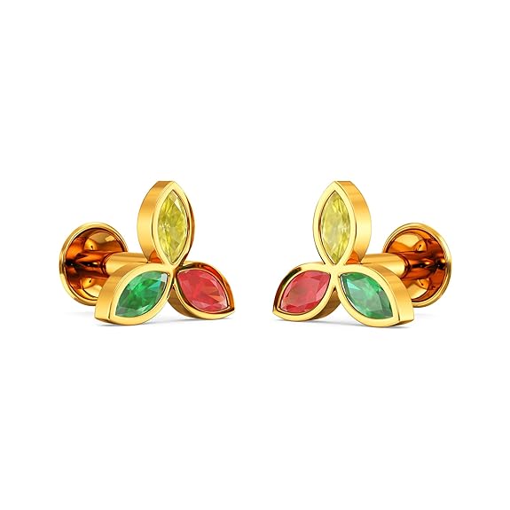 22K Gold Kids' Stud Earrings - Image 3
