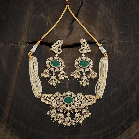 Green Victorian Kundan Necklace Set