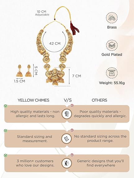 Yellow Chimes Antique Temple Jewelry Set - Image 3