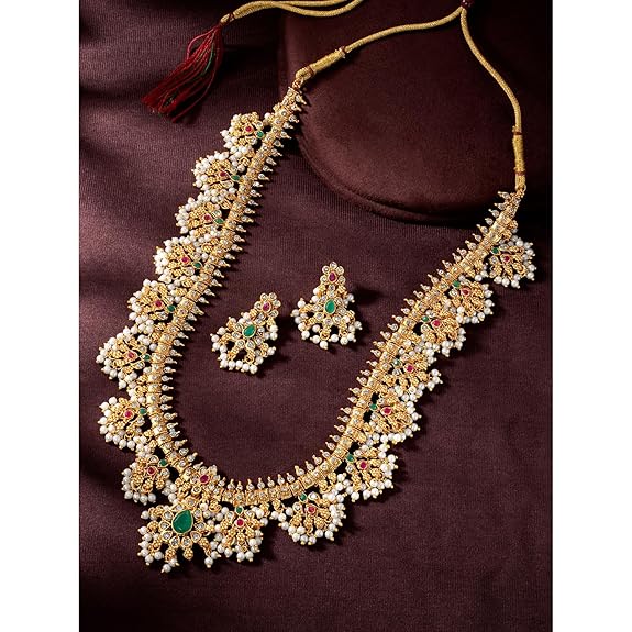 Ethnic Beaded Necklace & Earrings Set