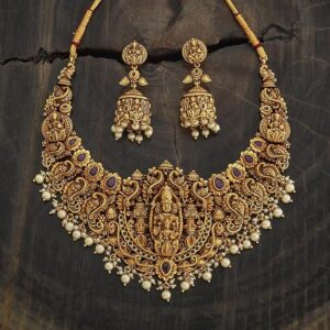 White Zircon Ethnic Necklace Set