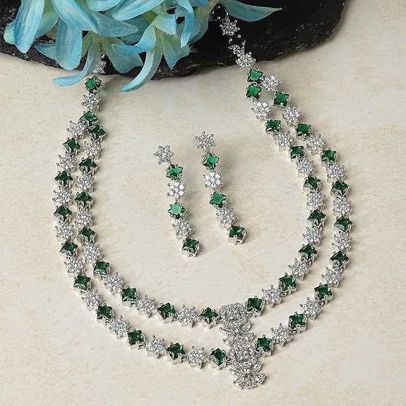 Star Diamond Necklace & Earrings Set